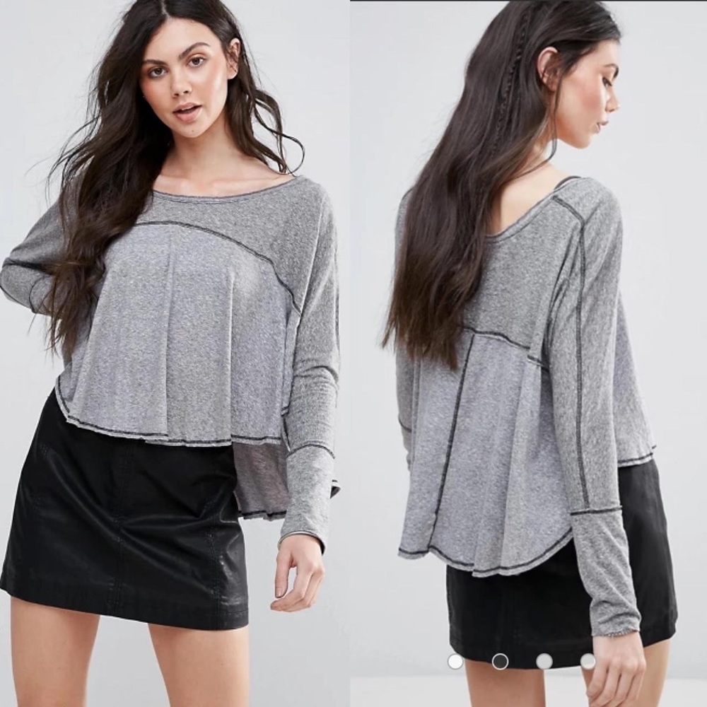 We The Free Cloud Nine Gray Cropped Women Top in Size Small
